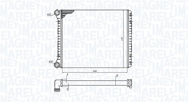 Magneti Marelli Kühler, Motorkühlung [Hersteller-Nr. 350213198900] für Audi