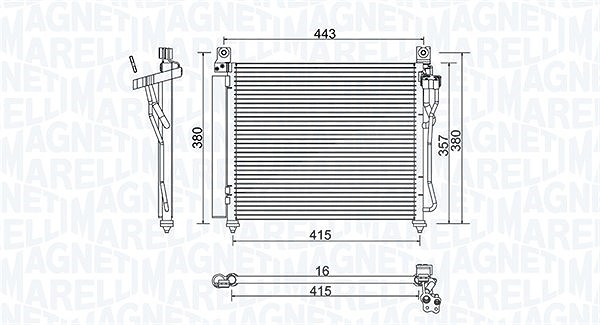 Magneti Marelli Kondensator, Klimaanlage [Hersteller-Nr. 350203980000] für Kia