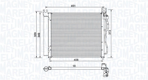 Magneti Marelli Kondensator, Klimaanlage [Hersteller-Nr. 350203952000] für Kia