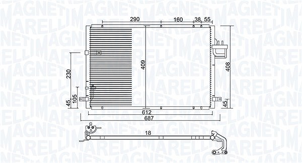 Magneti Marelli Kondensator, Klimaanlage [Hersteller-Nr. 350203979000] für Kia