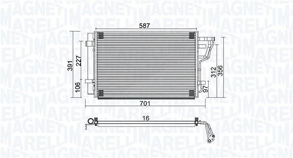 Magneti Marelli Kondensator, Klimaanlage [Hersteller-Nr. 350203951000] für Kia, Hyundai