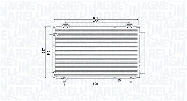 Magneti Marelli Kondensator, Klimaanlage [Hersteller-Nr. 350203925000] für Toyota