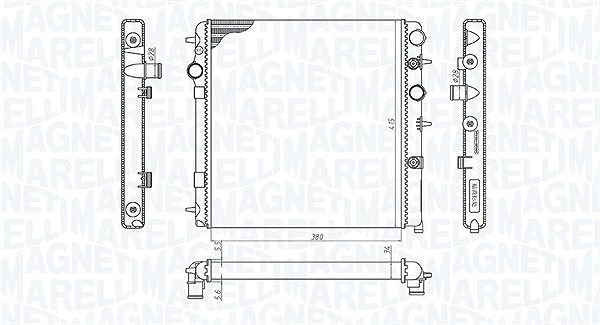 Magneti Marelli Kühler, Motorkühlung [Hersteller-Nr. 350213198700] für Peugeot, Citroën