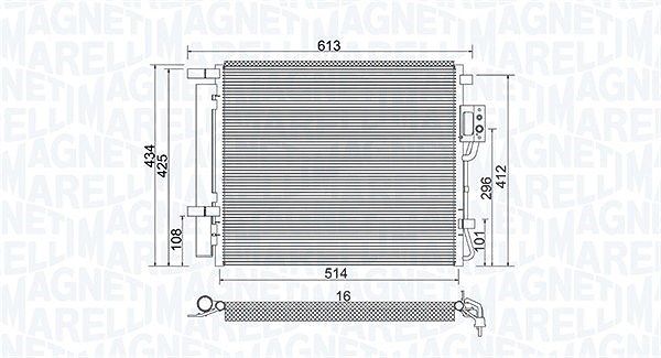 Magneti Marelli Kondensator, Klimaanlage [Hersteller-Nr. 350203977000] für Hyundai