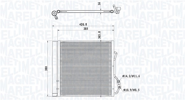 Magneti Marelli Kondensator, Klimaanlage [Hersteller-Nr. 350203921000] für Smart