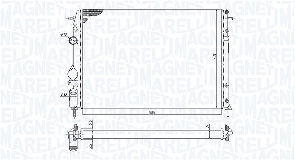 Magneti Marelli Kühler, Motorkühlung [Hersteller-Nr. 350213198500] für Renault, Dacia