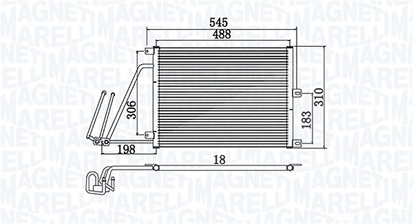 Magneti Marelli Kondensator, Klimaanlage [Hersteller-Nr. 350203950000] für Opel, Vauxhall
