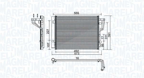 Magneti Marelli Kondensator, Klimaanlage [Hersteller-Nr. 350203976000] für Kia, Hyundai