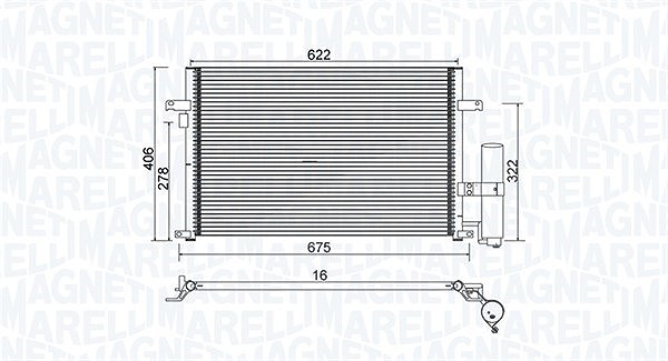 Magneti Marelli Kondensator, Klimaanlage [Hersteller-Nr. 350203912000] für Chevrolet, Daewoo