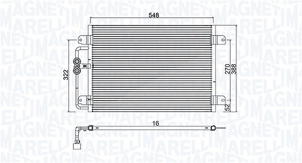 Magneti Marelli Kondensator, Klimaanlage [Hersteller-Nr. 350203949000] für Renault