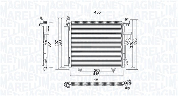 Magneti Marelli Kondensator, Klimaanlage [Hersteller-Nr. 350203975000] für Hyundai