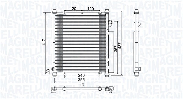 Magneti Marelli Kondensator, Klimaanlage [Hersteller-Nr. 350203907000] für Honda