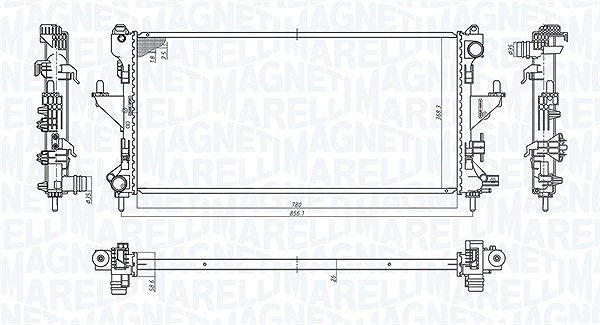 Magneti Marelli Kühler, Motorkühlung [Hersteller-Nr. 350213198200] für Peugeot, Citroën, Fiat