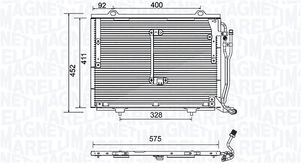 Magneti Marelli Kondensator, Klimaanlage [Hersteller-Nr. 350203948000] für Mercedes-Benz