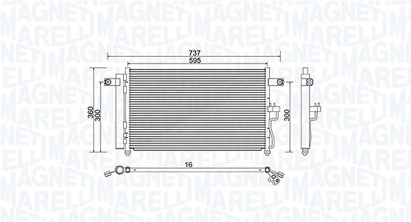Magneti Marelli Kondensator, Klimaanlage [Hersteller-Nr. 350203974000] für Hyundai