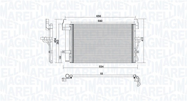 Magneti Marelli Kondensator, Klimaanlage [Hersteller-Nr. 350203894000] für Hyundai