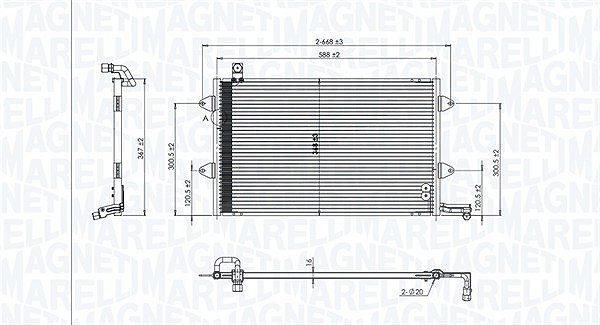 Magneti Marelli Kondensator, Klimaanlage [Hersteller-Nr. 350203840000] für VW