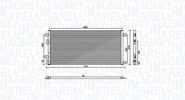 Magneti Marelli Kondensator, Klimaanlage [Hersteller-Nr. 350203887000] für Iveco