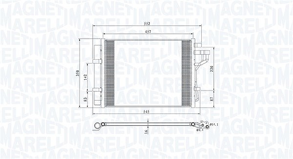 Magneti Marelli Kondensator, Klimaanlage [Hersteller-Nr. 350203802000] für Hyundai
