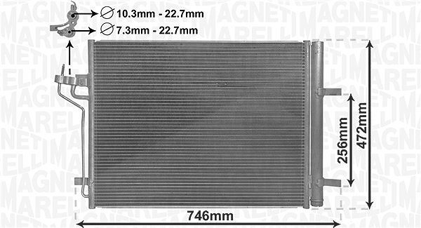 Magneti Marelli Kondensator, Klimaanlage [Hersteller-Nr. 350203880000] für Ford