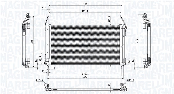 Magneti Marelli Kondensator, Klimaanlage [Hersteller-Nr. 350203801000] für Fiat