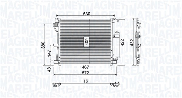 Magneti Marelli Kondensator, Klimaanlage [Hersteller-Nr. 350203799000] für Nissan