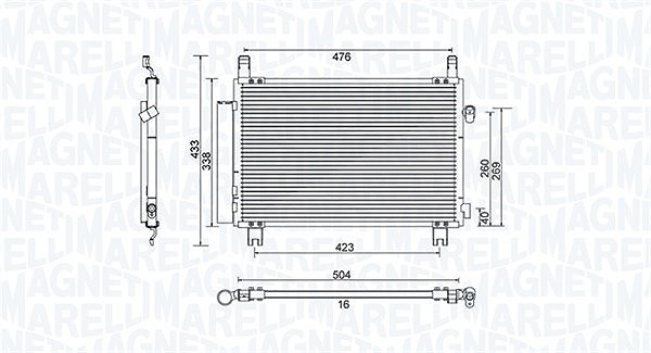 Magneti Marelli Kondensator, Klimaanlage [Hersteller-Nr. 350203798000] für Toyota
