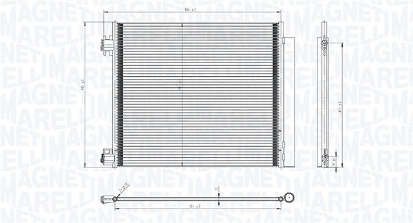 Magneti Marelli Kondensator, Klimaanlage [Hersteller-Nr. 350203832000] für Nissan, Renault