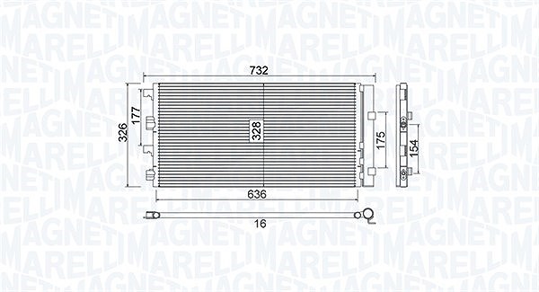 Magneti Marelli Kondensator, Klimaanlage [Hersteller-Nr. 350203797000] für Dacia, Renault