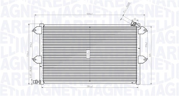 Magneti Marelli Kondensator, Klimaanlage [Hersteller-Nr. 350203831000] für VW, Seat
