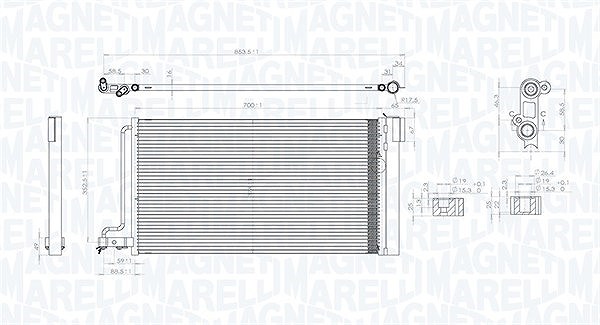 Magneti Marelli Kondensator, Klimaanlage [Hersteller-Nr. 350203796000] für Ford
