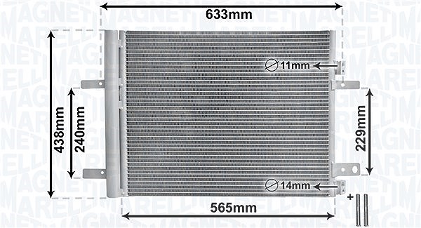 Magneti Marelli Kondensator, Klimaanlage [Hersteller-Nr. 350203862000] für Peugeot, Citroën