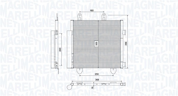 Magneti Marelli Kondensator, Klimaanlage [Hersteller-Nr. 350203794000] für Citroën, Toyota, Peugeot