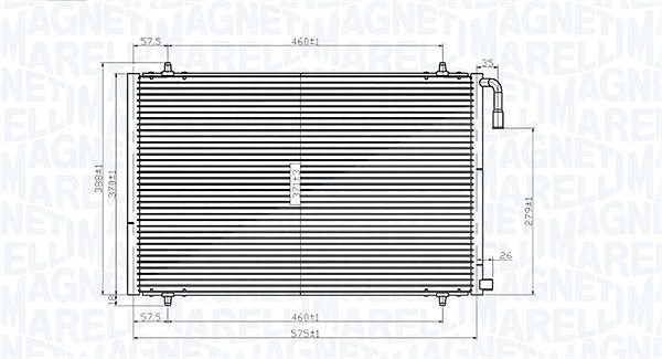 Magneti Marelli Kondensator, Klimaanlage [Hersteller-Nr. 350203825000] für Peugeot
