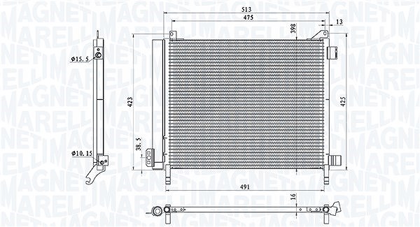 Magneti Marelli Kondensator, Klimaanlage [Hersteller-Nr. 350203793000] für Nissan