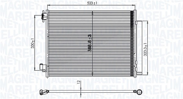 Magneti Marelli Kondensator, Klimaanlage [Hersteller-Nr. 350203823000] für Dacia, Renault