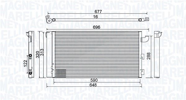 Magneti Marelli Kondensator, Klimaanlage [Hersteller-Nr. 350203857000] für Fiat