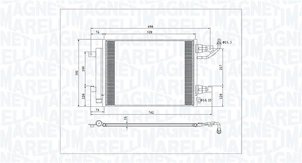Magneti Marelli Kondensator, Klimaanlage [Hersteller-Nr. 350203792000] für Mitsubishi, Smart