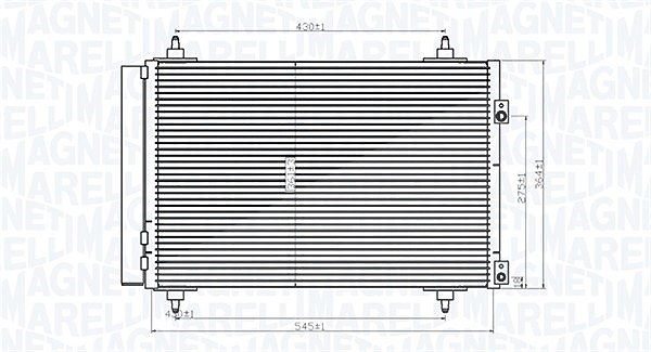 Magneti Marelli Kondensator, Klimaanlage [Hersteller-Nr. 350203820000] für Citroën, Peugeot, Ds
