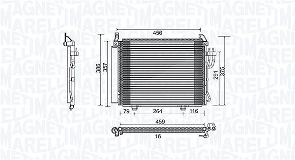 Magneti Marelli Kondensator, Klimaanlage [Hersteller-Nr. 350203790000] für Hyundai