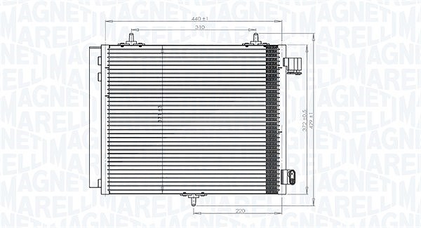 Magneti Marelli Kondensator, Klimaanlage [Hersteller-Nr. 350203818000] für Peugeot, Citroën, Ds
