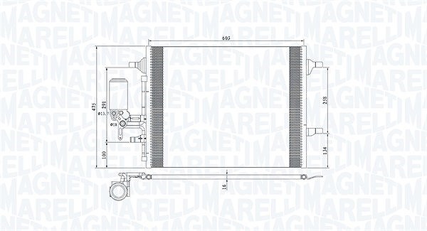Magneti Marelli Kondensator, Klimaanlage [Hersteller-Nr. 350203789000] für Volvo