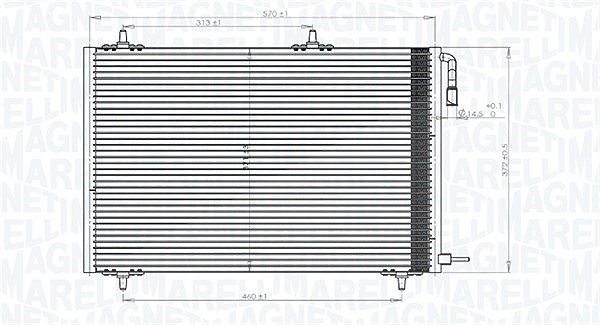 Magneti Marelli Kondensator, Klimaanlage [Hersteller-Nr. 350203816000] für Peugeot