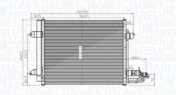 Magneti Marelli Kondensator, Klimaanlage [Hersteller-Nr. 350203815000] für VW