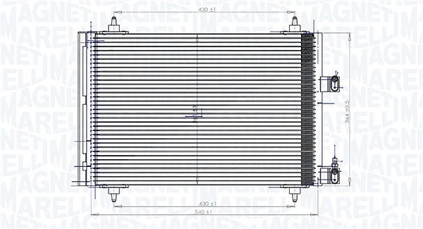 Magneti Marelli Kondensator, Klimaanlage [Hersteller-Nr. 350203849000] für Citroën