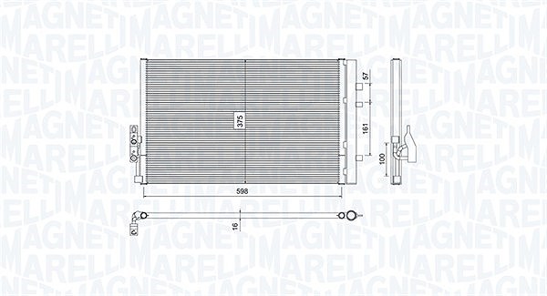 Magneti Marelli Kondensator, Klimaanlage [Hersteller-Nr. 350203788000] für BMW