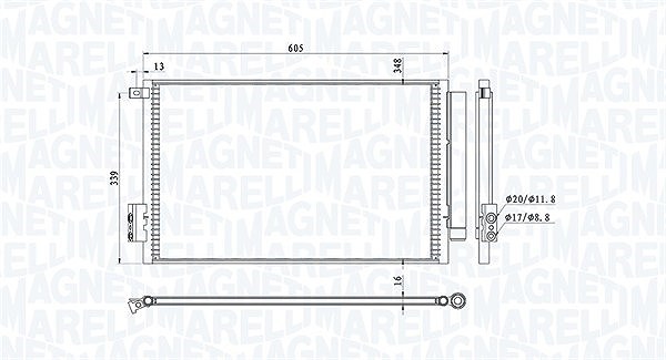 Magneti Marelli Kondensator, Klimaanlage [Hersteller-Nr. 350203814000] für Fiat