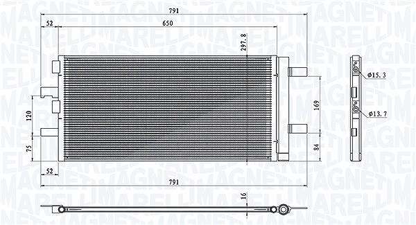 Magneti Marelli Kondensator, Klimaanlage [Hersteller-Nr. 350203786000] für BMW, Mini