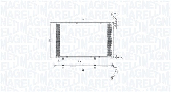 Magneti Marelli Kondensator, Klimaanlage [Hersteller-Nr. 350203813000] für Ford