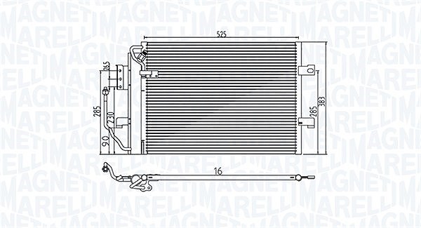 Magneti Marelli Kondensator, Klimaanlage [Hersteller-Nr. 350203785000] für Mercedes-Benz